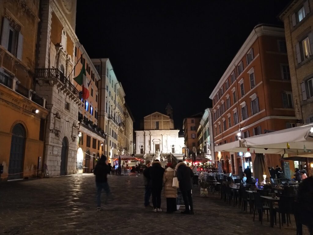City centre of Ancona by night